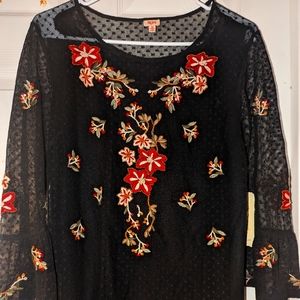 Reba Mcentire New With Tags Women's Country Western Floral Flowy Cowgirl Top